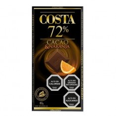 Chocolate cacao naranja 72% bitter Costa