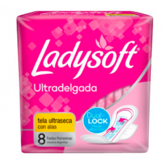 Toallas femeninas Ladysoft Ultradelgada tela ultraseca 8 unid.