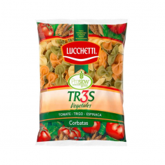 Fideos Corbatas Lucchetti 3 Vegetales bolsa 400 grs